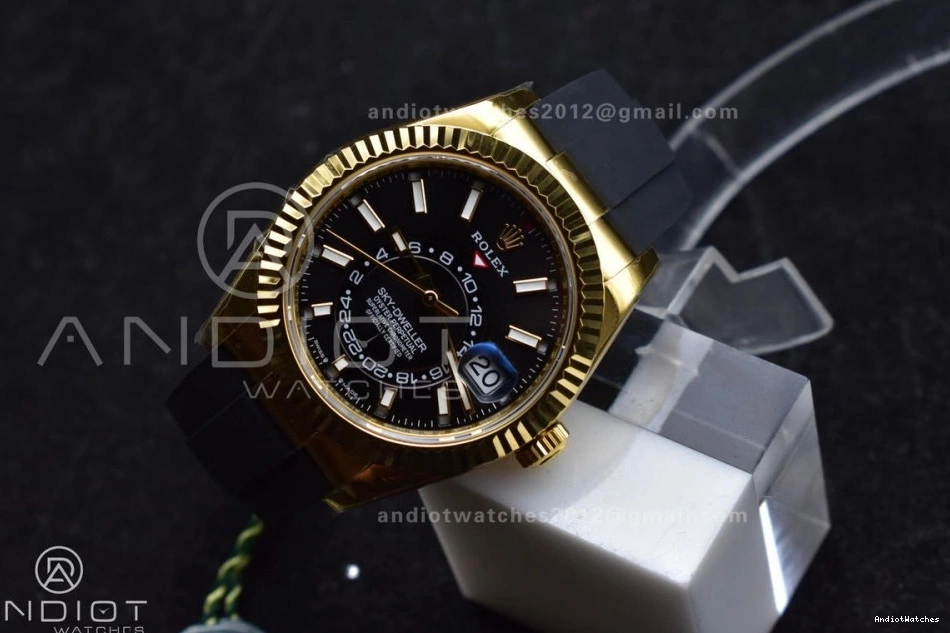 Edition Strap Black Durable 1098 (Gain Weight) YG Oysterflex Sky-Dweller Best 336238 on A23J ZF 1:1 Dial 0101